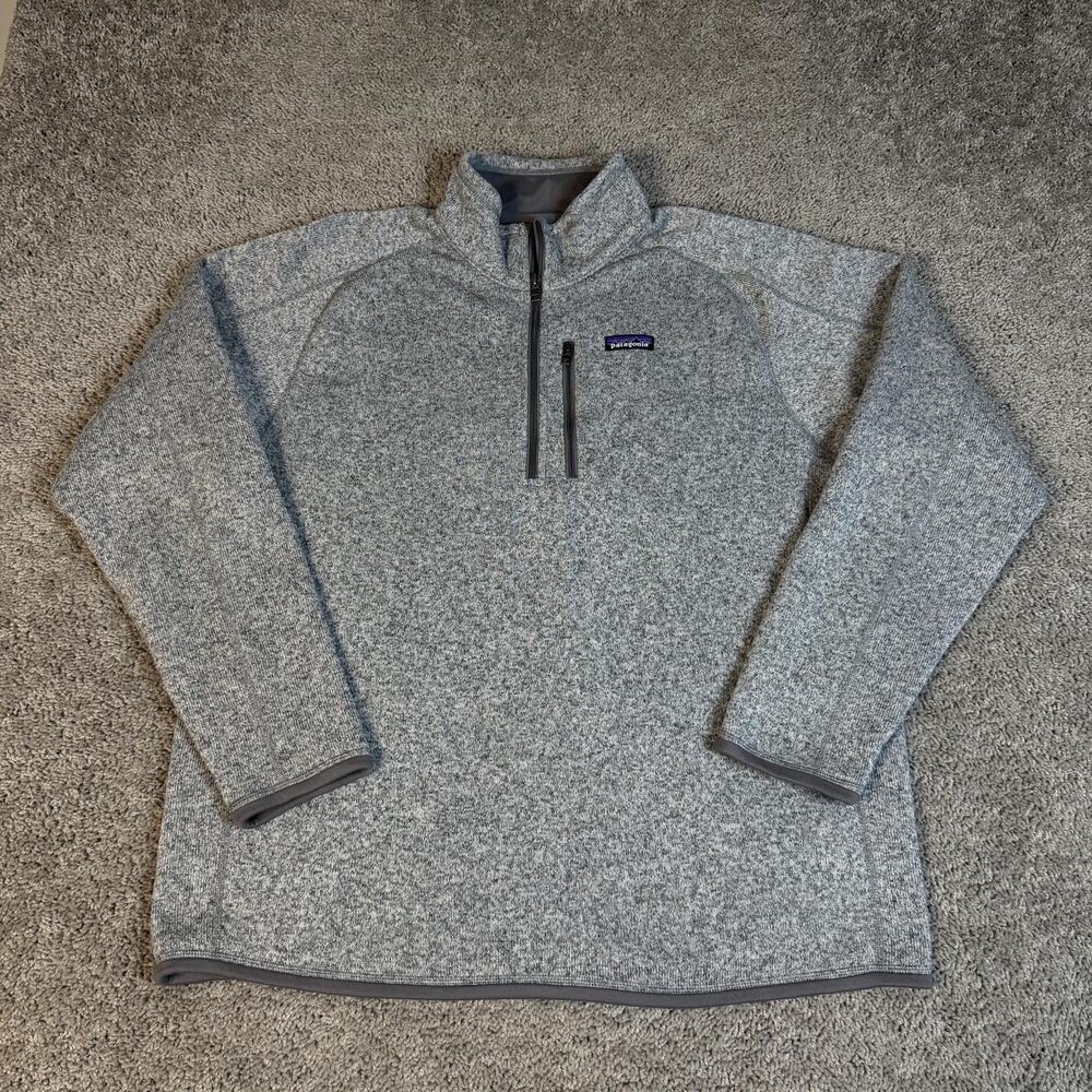 Patagonia Better Sweater Jacket Mens XL Gray 1/4 Zip Anorak Lined Fleece